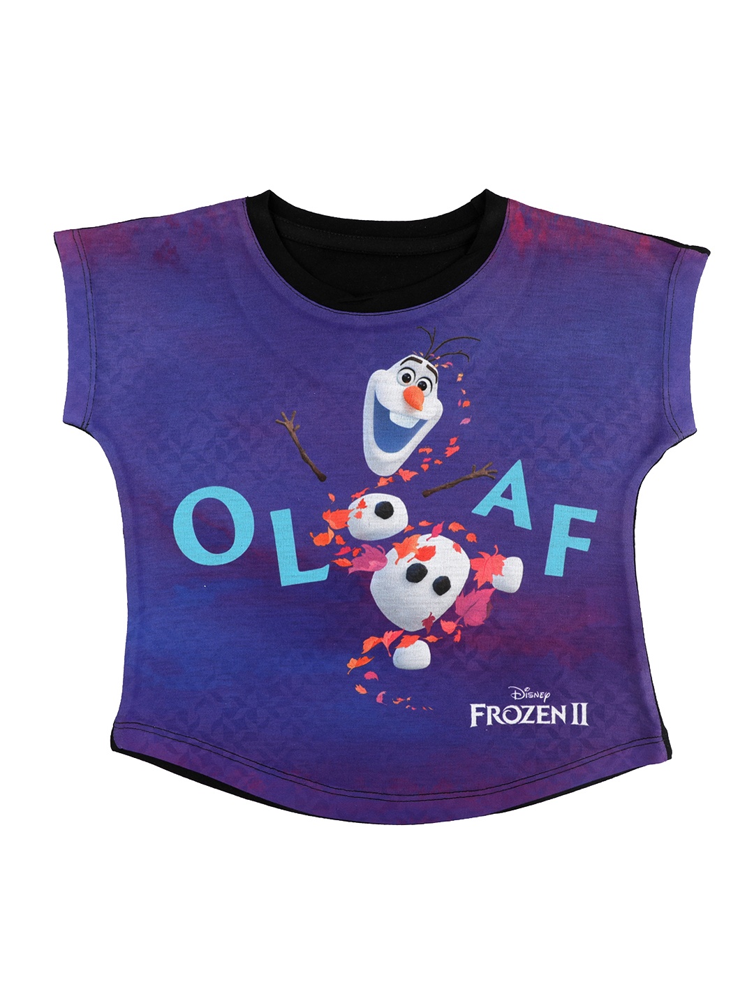 

Disney by Wear Your Mind Girls Purple Printed Round Neck T-shirt