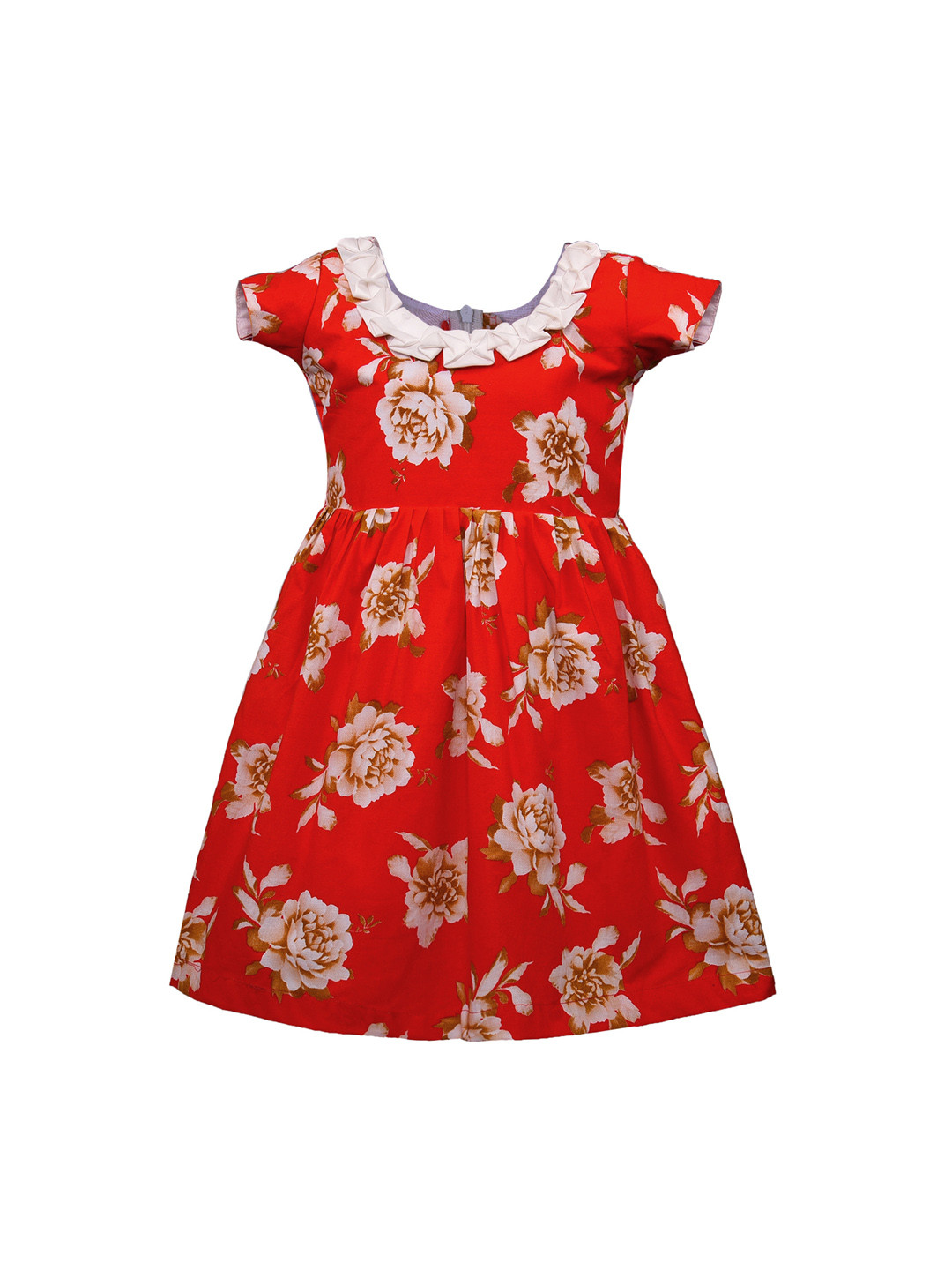 

Wish Karo Girls Printed Red Fit and Flare Dress