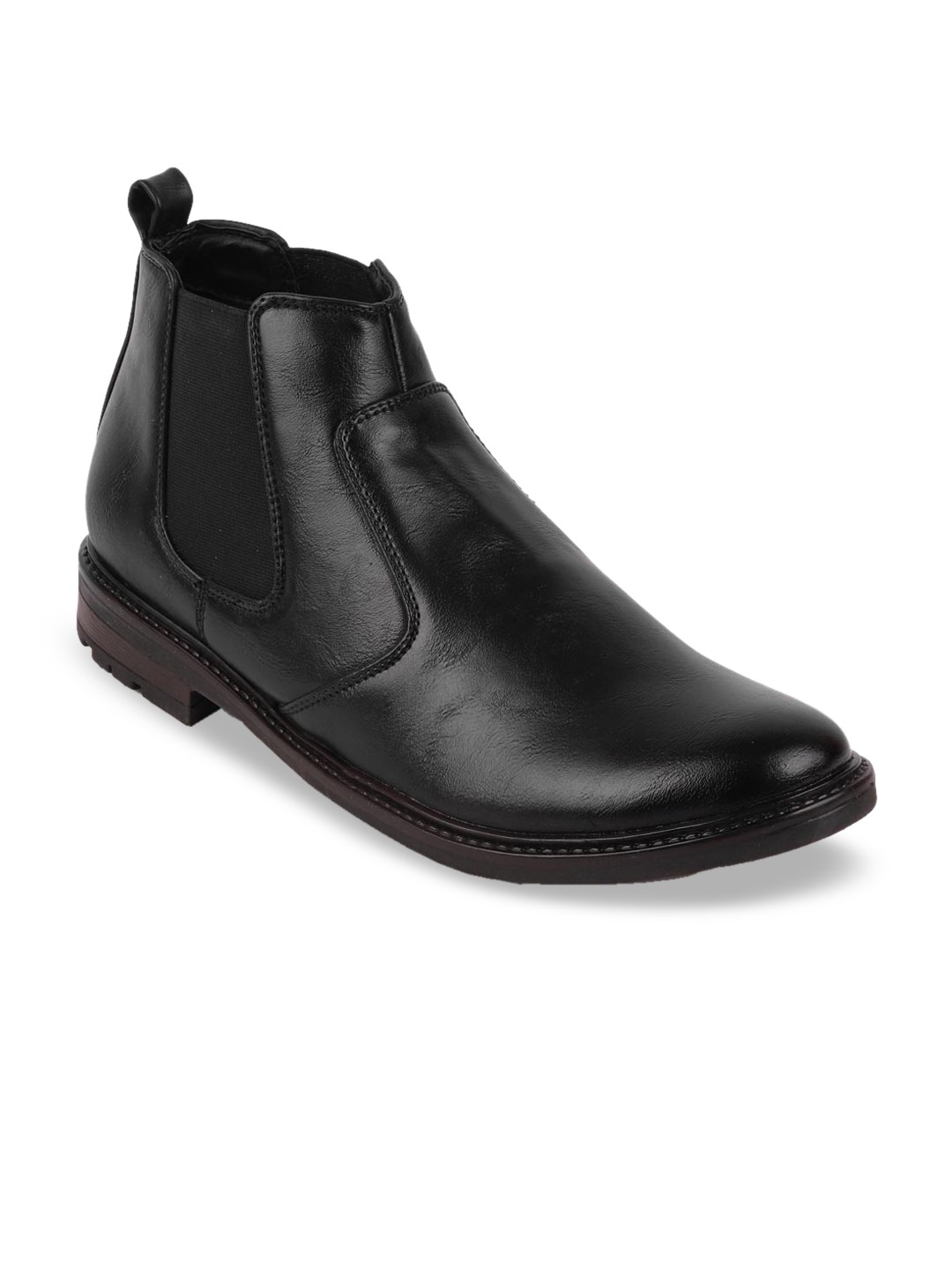 

FAUSTO Men Black Solid High-Top Flat Boots