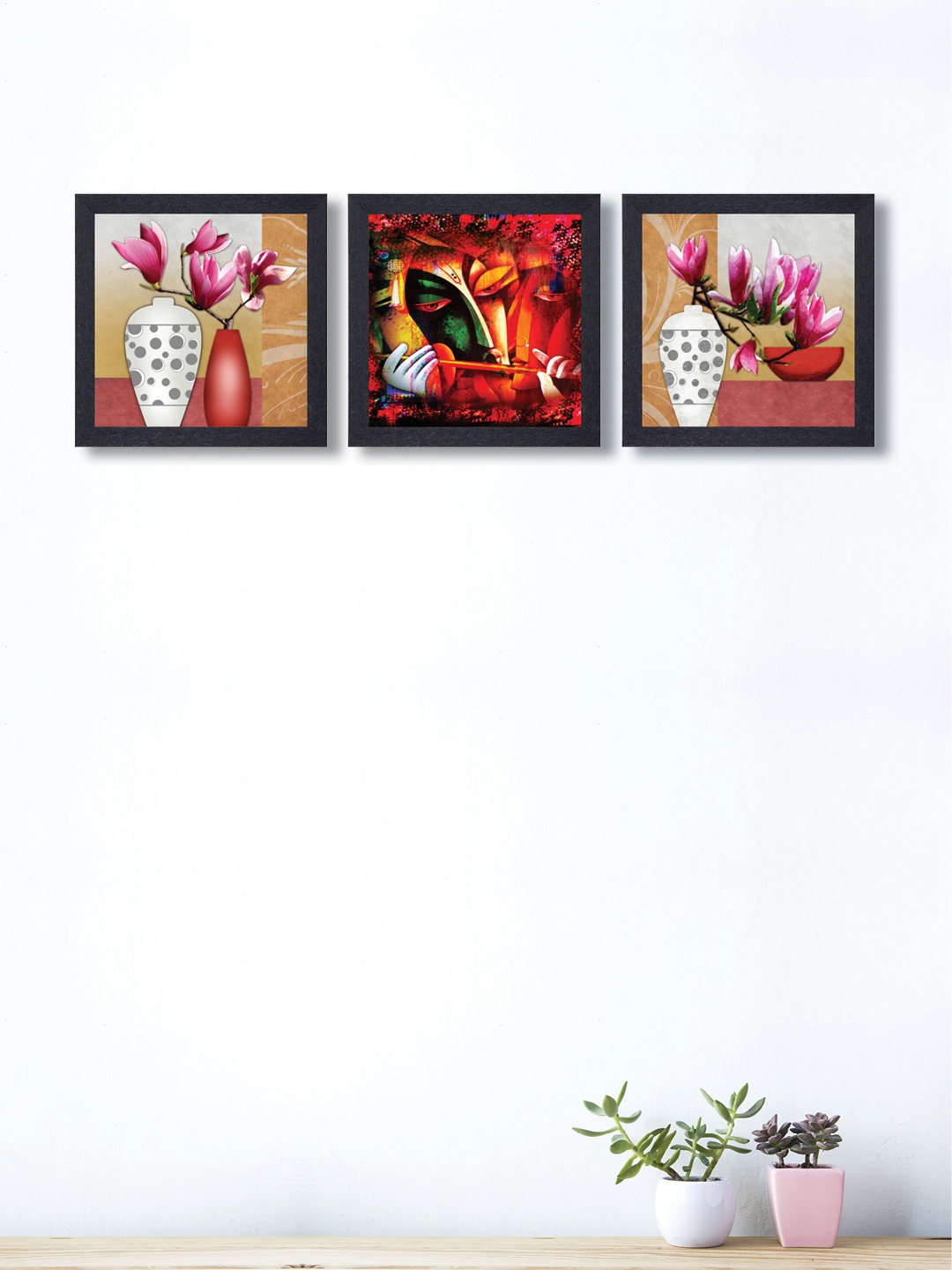 

nest ART Set of 3 Multicoloured Abstract Wall Arts, Multi