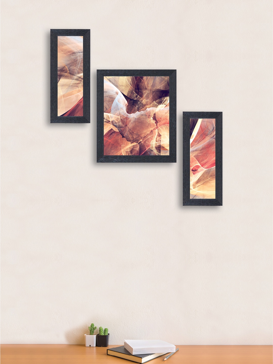 

nest ART Set of 3 Multicoloured Abstract Wall Art, Multi