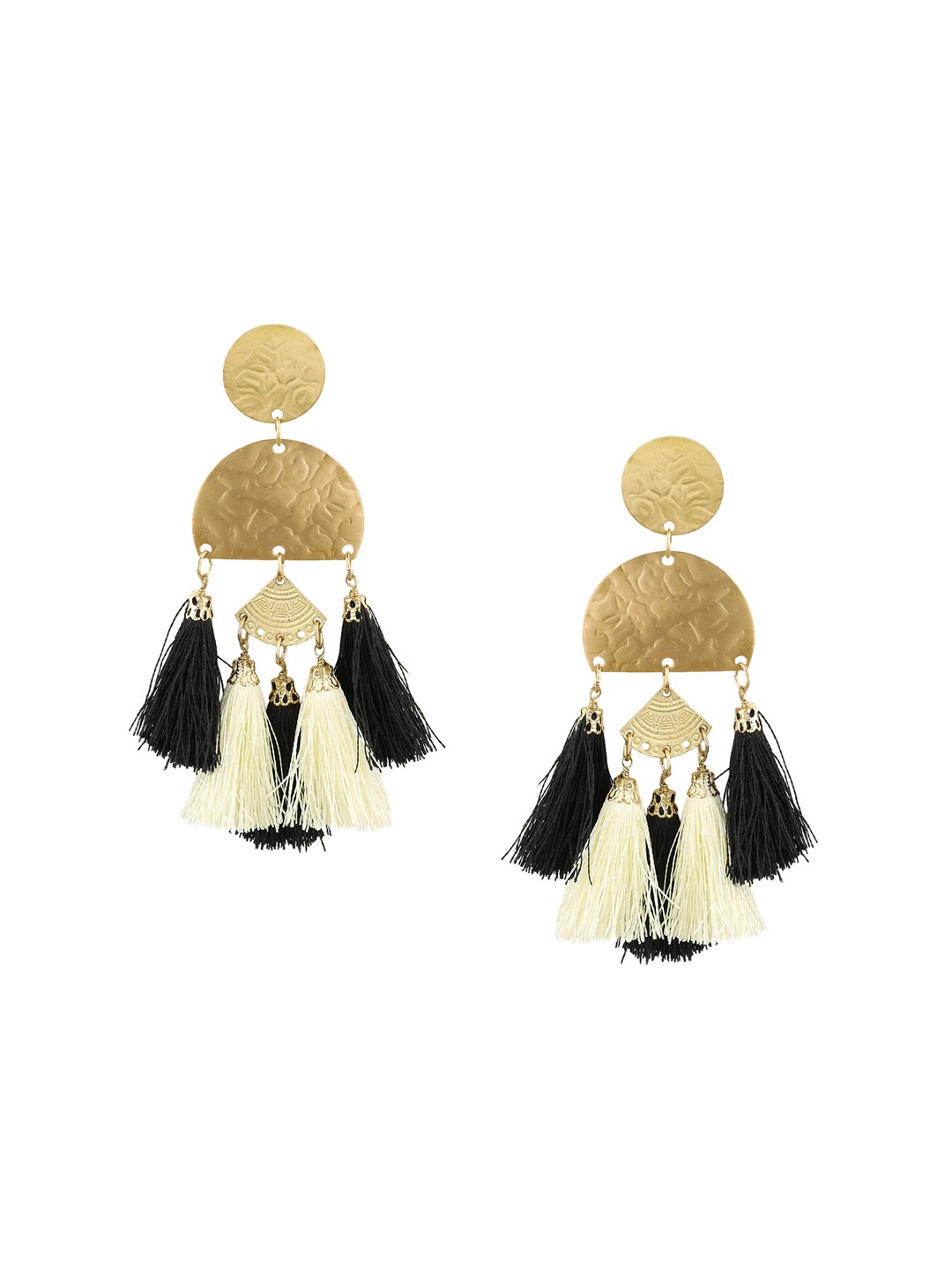 

Kazo Gold-Toned & Black Contemporary Drop Earrings