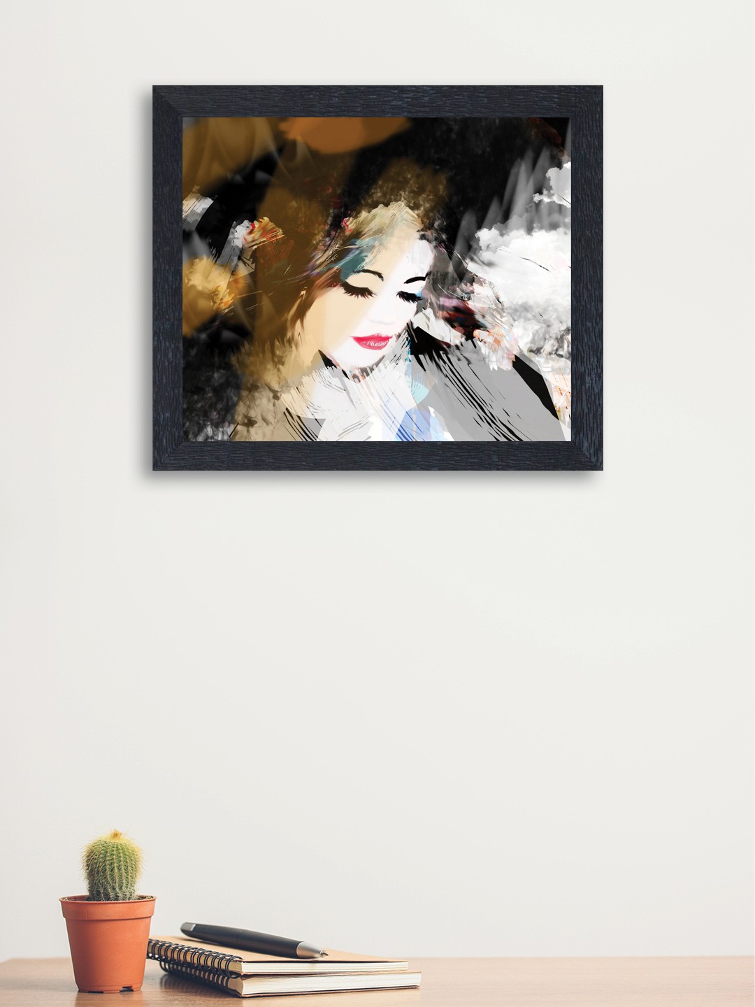 

nest ART Multicoloured Synthetic Wood Nice Girl Wall Art, Multi