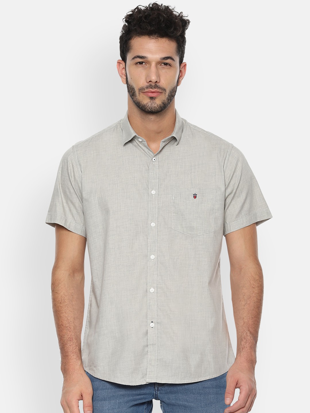 

Louis Philippe Sport Men Grey Slim Fit Solid Casual Shirt