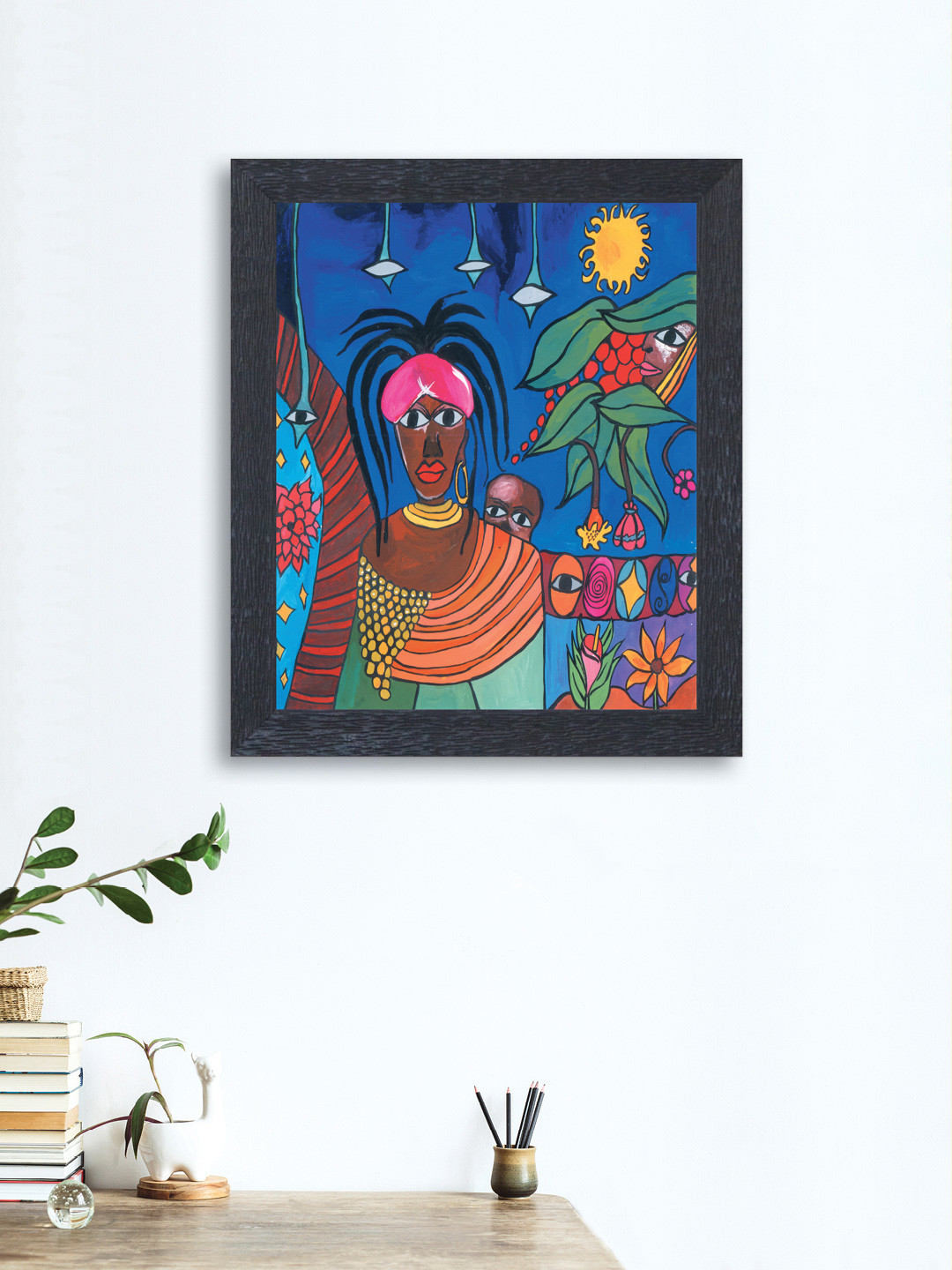 

nest ART Blue Synthetic Wood Abstract Wall Art