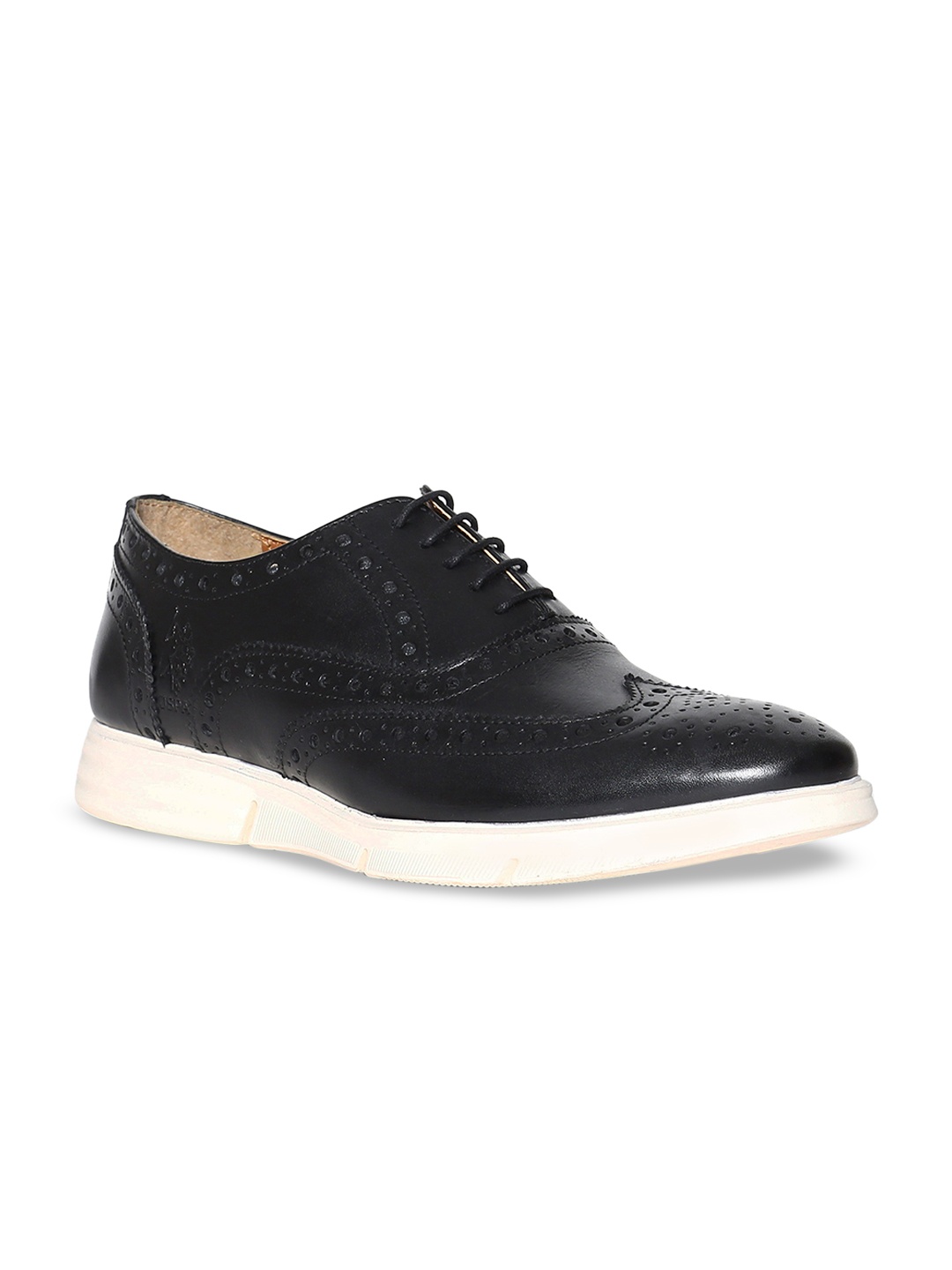 

U.S. Polo Assn. Men Black Solid Leather Brogues