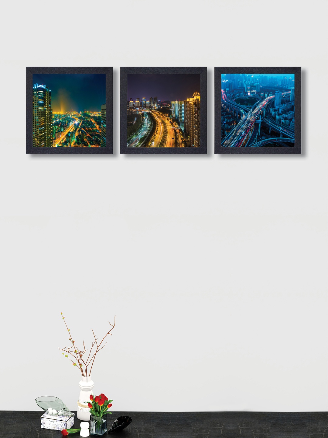 

nest ART Set of 3 Multicoloured Abstract Wall Arts, Multi