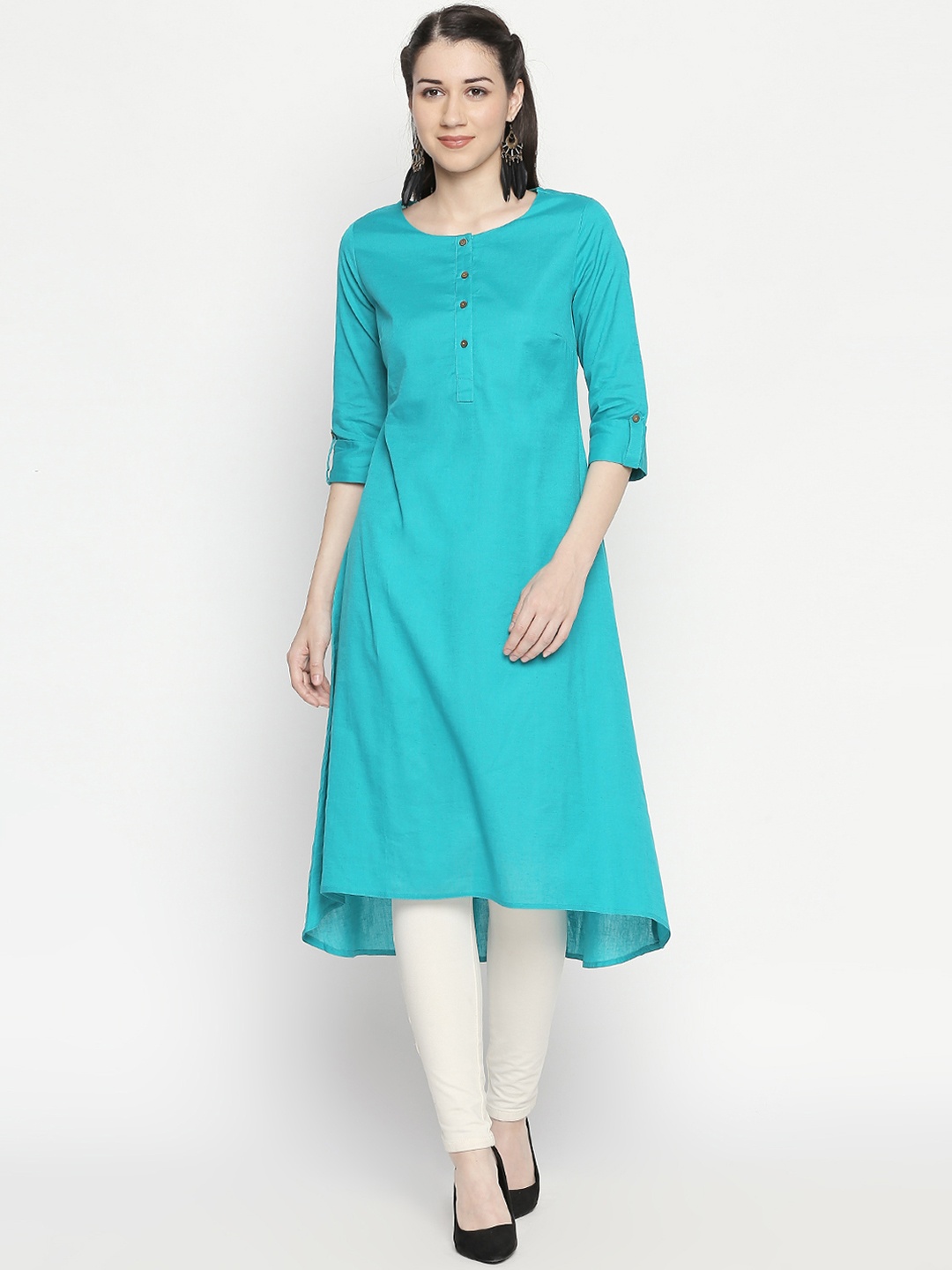 

RANGMANCH BY PANTALOONS Women Blue Solid A-Line Kurta