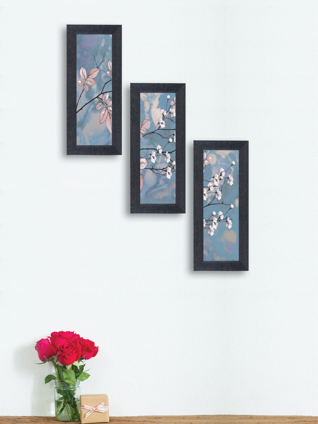 

nest ART Set of 3 Blue Flowers Wall Art
