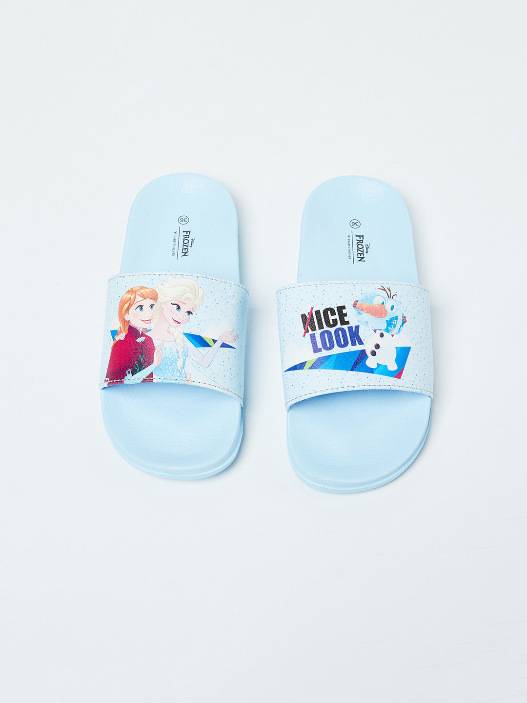 

Fame Forever by Lifestyle Girls Blue Frozen Printed Sliders