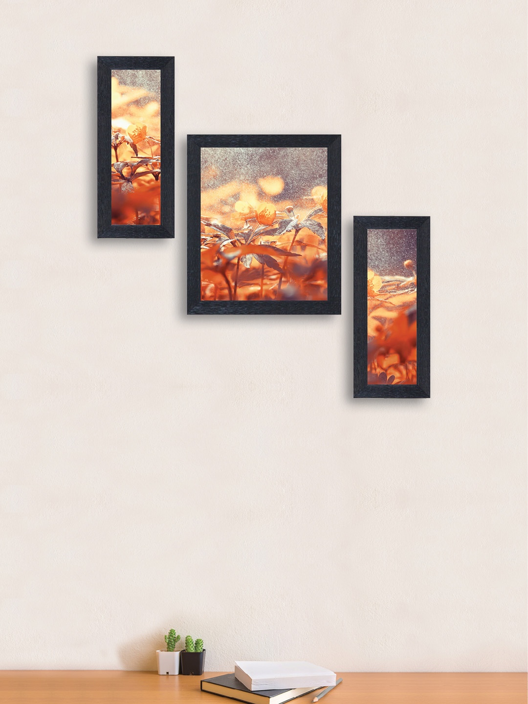 

nest ART Set of 3 Multicoloured Abstract Hand-Painted Wall Arts, Multi