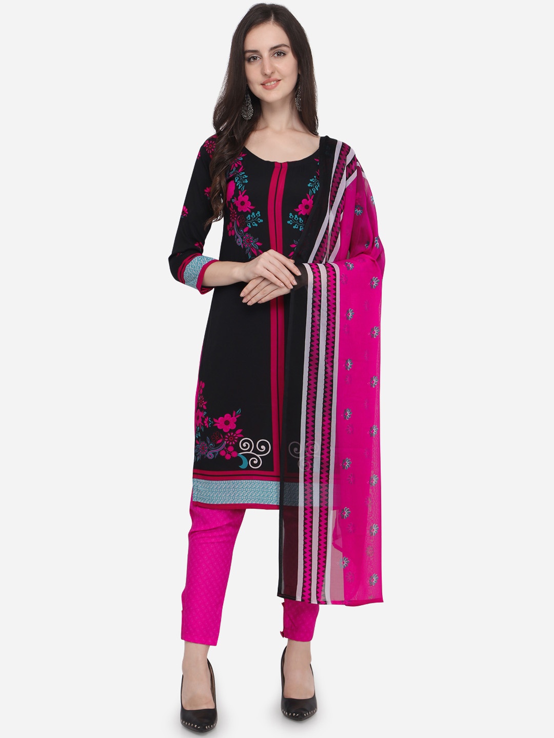 

Satrani Blue & Purple Poly Crepe Unstitched Dress Material