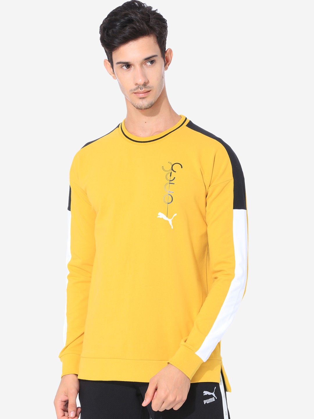 

Puma Men Yellow Solid VK Crew Sulphur Sweatshirt