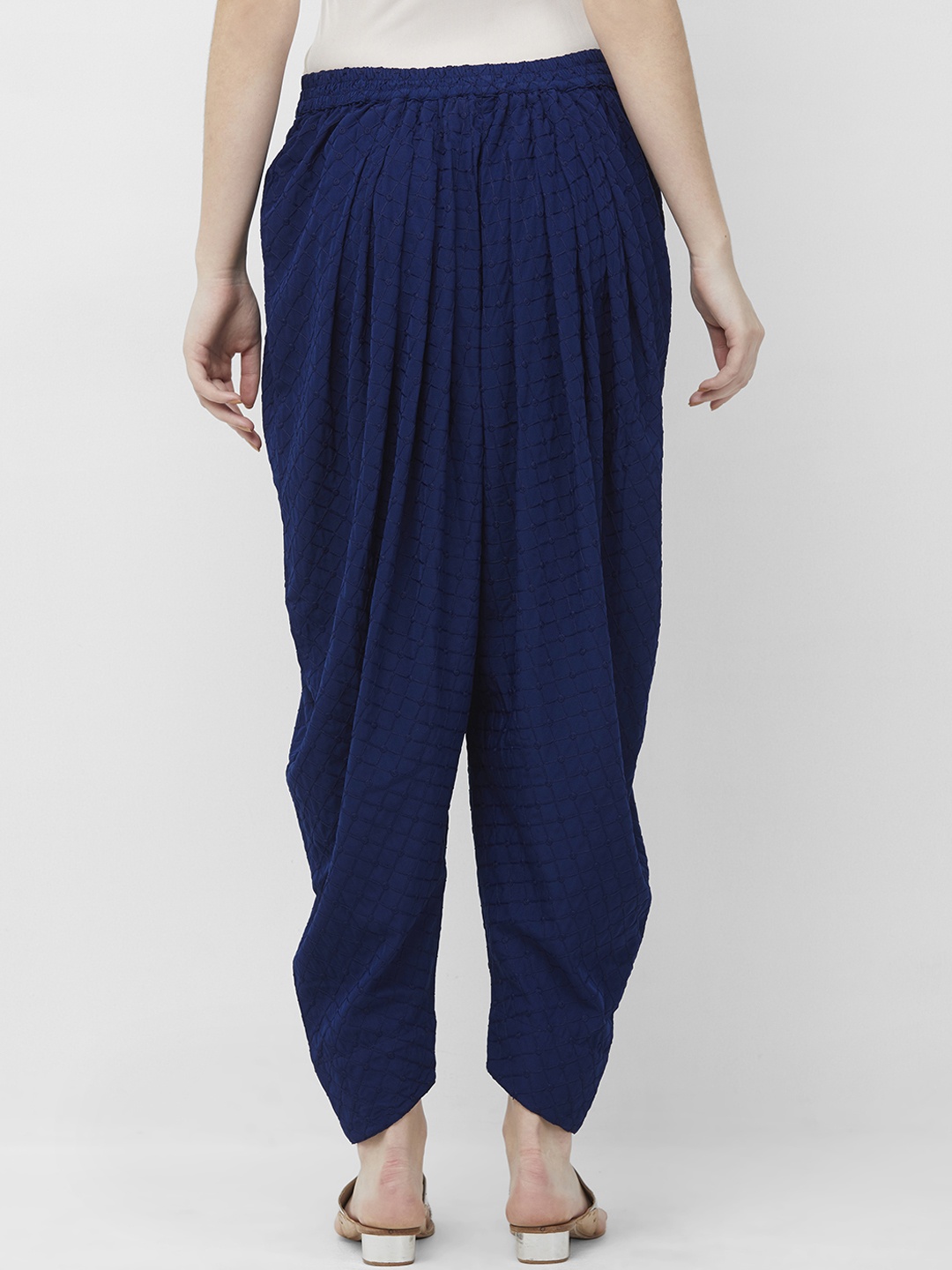 

NAARI Women Navy Blue Embroidered Dhoti Pant