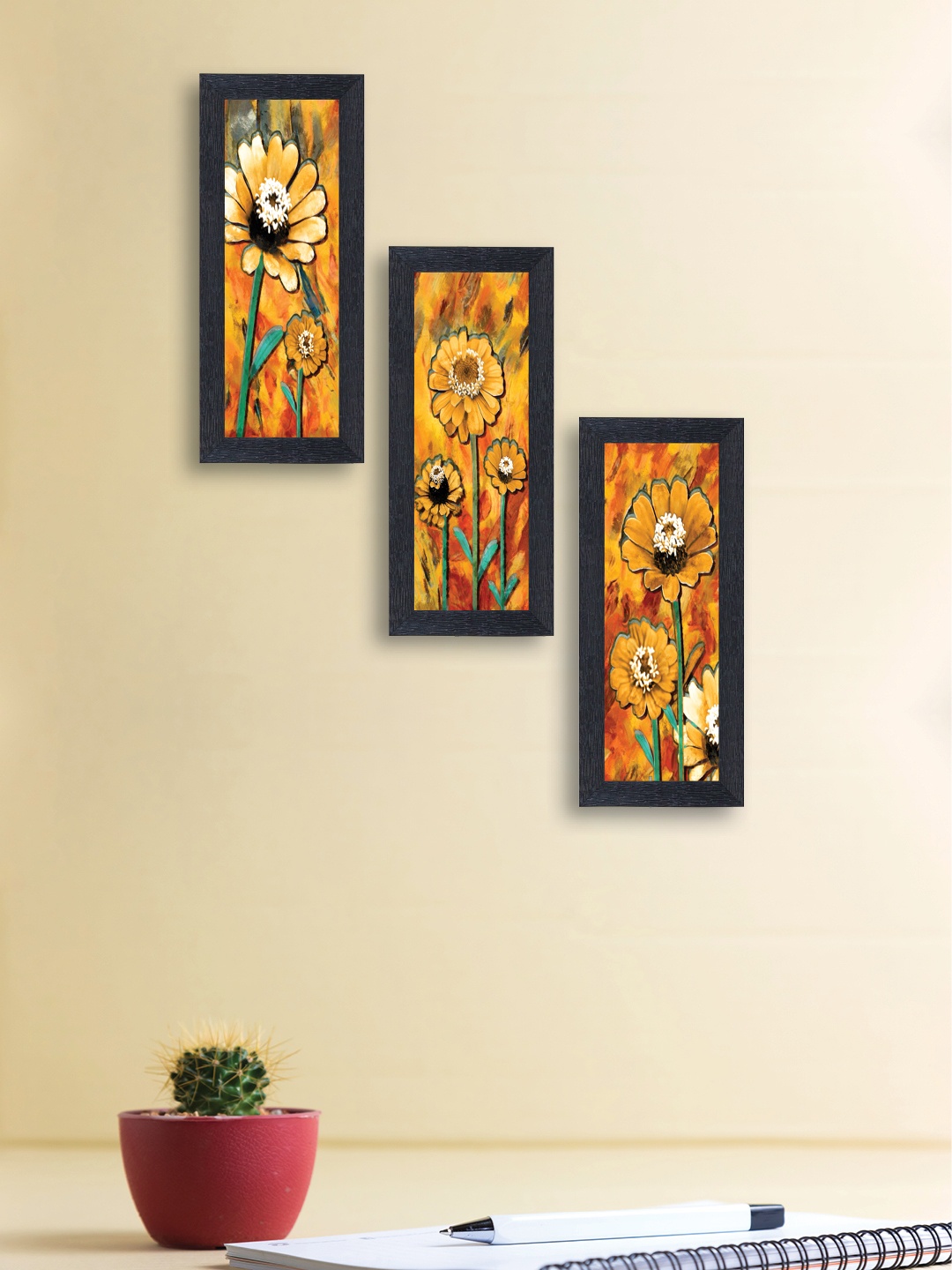 

nest ART Set of 3 Yellow Abstract Wall Art