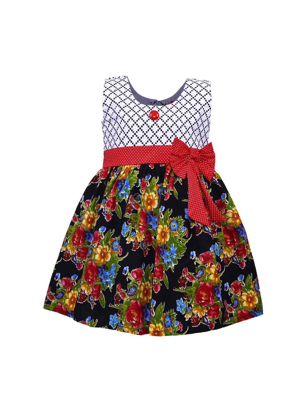

Wish Karo Girls Printed Red Fit and Flare Dress