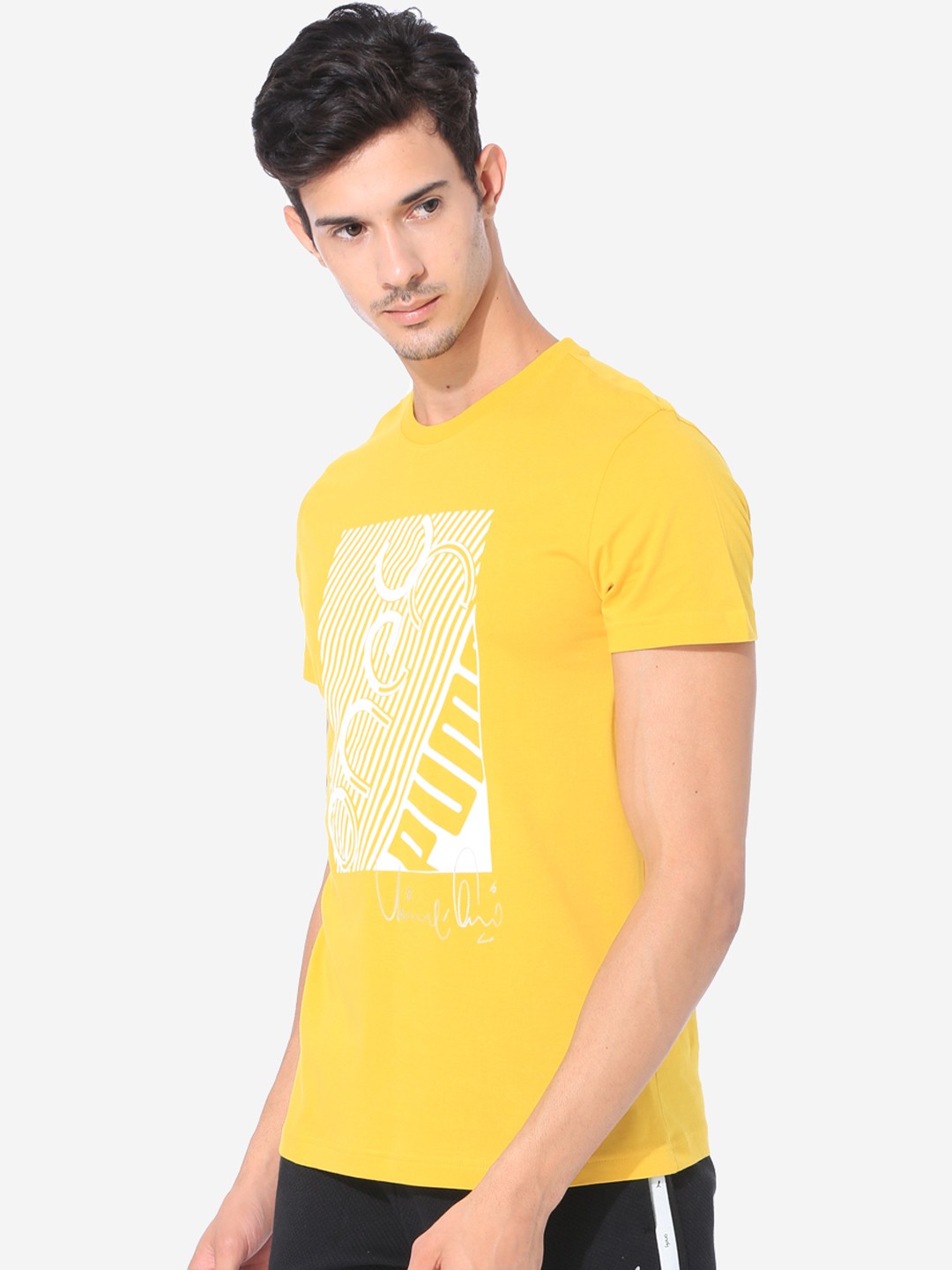 

Puma Men Yellow VK Graphic Printed Round Neck T-shirt
