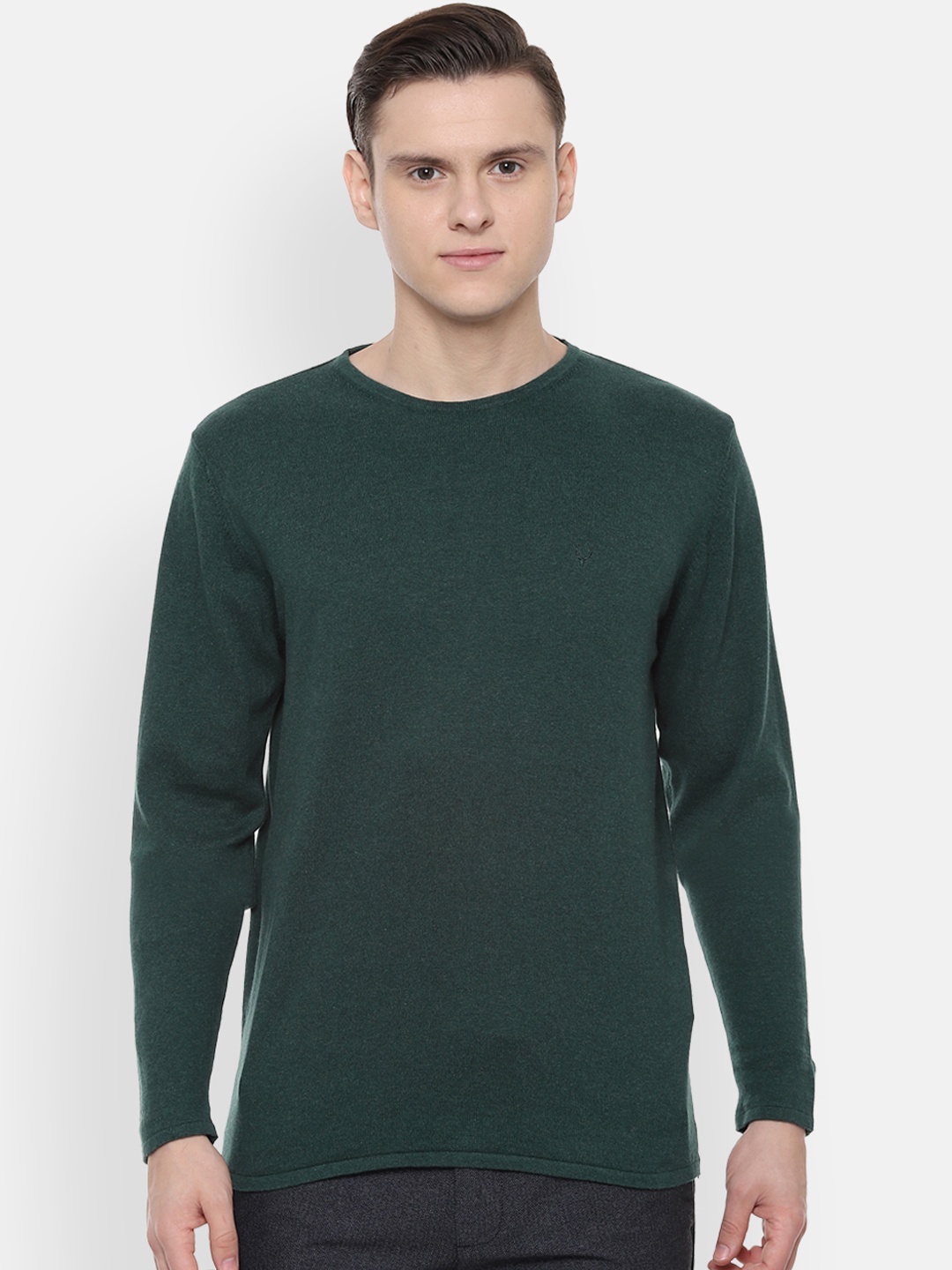 

Allen Solly Men Green Solid Pullover Sweater
