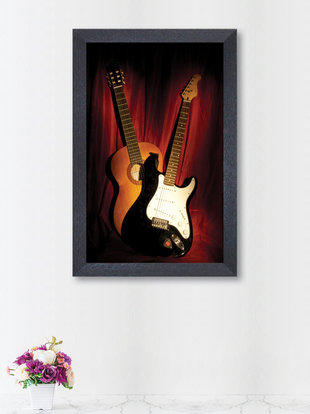 

nest ART Multicoloured Synthetic Wood Guitars Wall Art, Multi