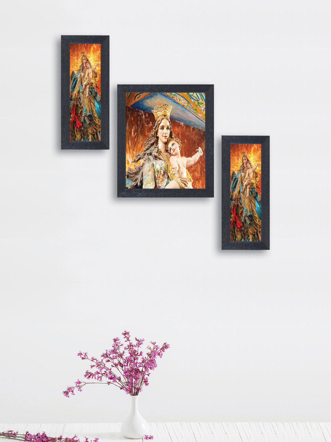 

nest ART Set of 3 Multicoloured Mother Son Hand-Painted Wall Arts, Multi