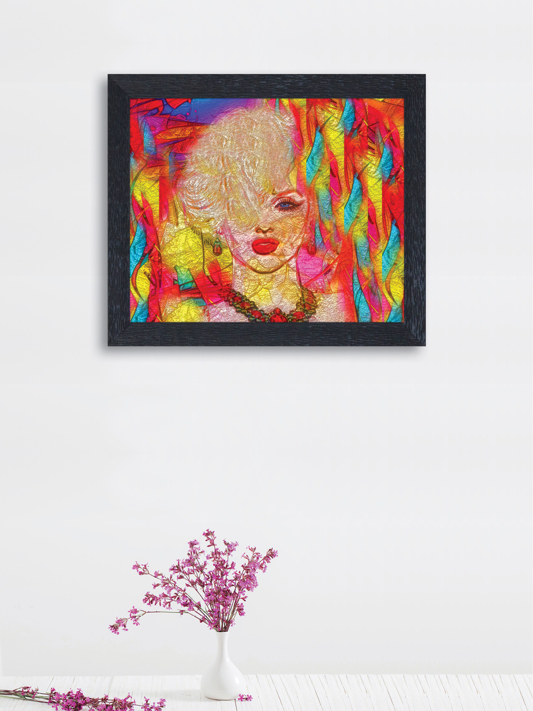 

nest ART Multicoloured Synthetic Wood Woman Wall Art, Multi