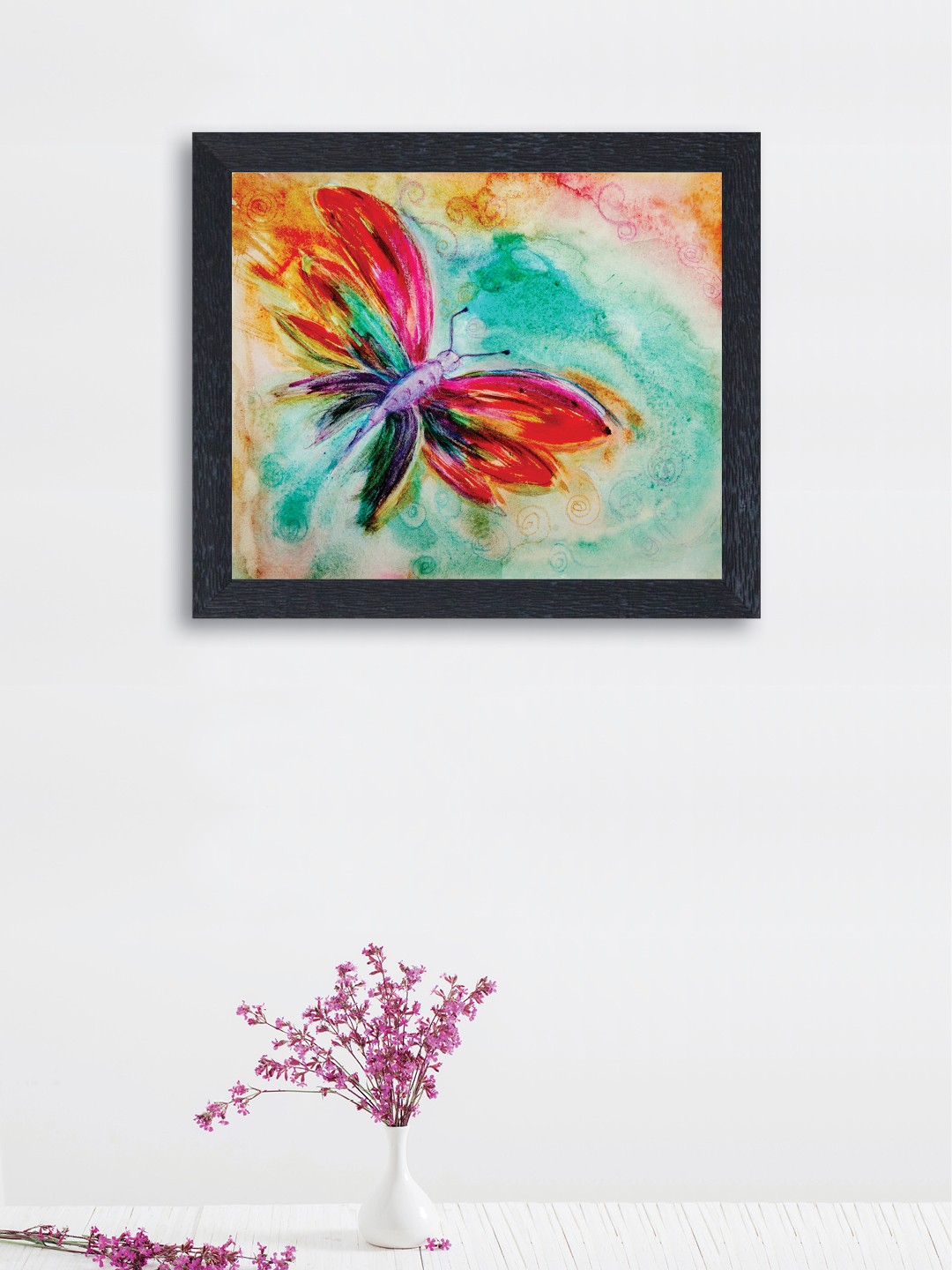 

nest ART Multicoloured Synthetic Wood Butterfly Wall Art, Multi