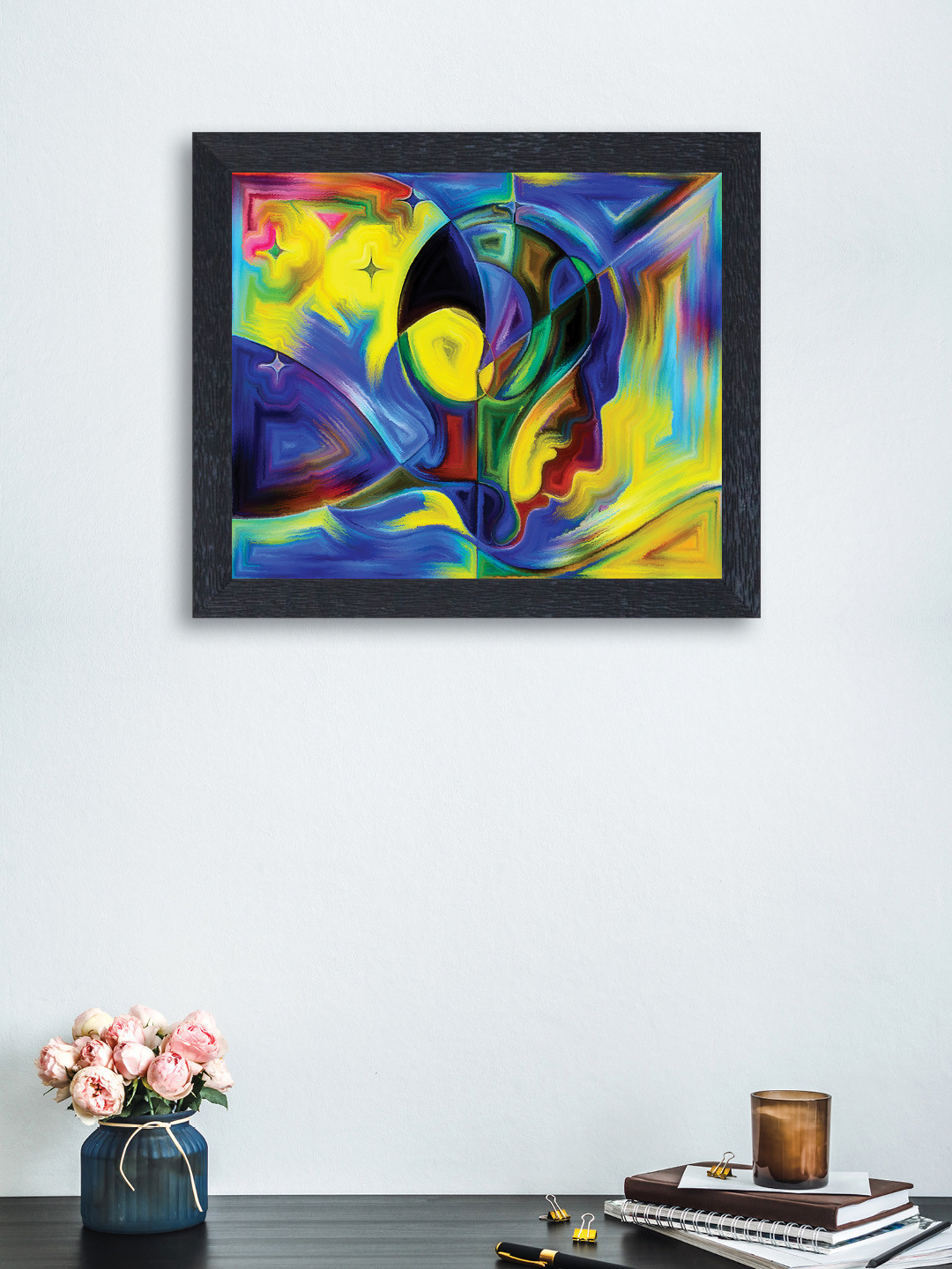 

nest ART Multicoloured Synthetic Wood Abstract Hand-Painted Wall Arts, Multi