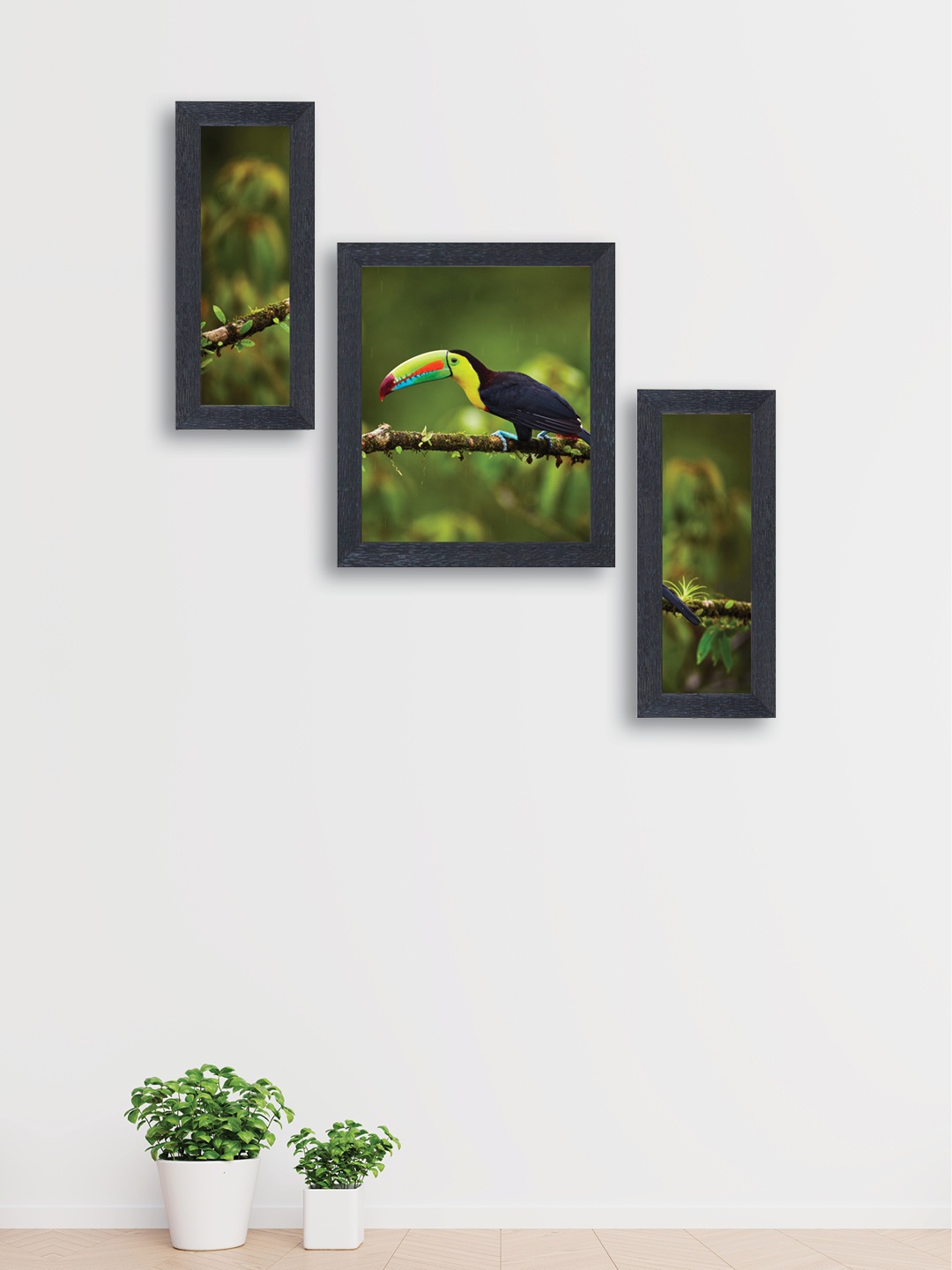 

nest ART Set of 3 Multicoloured Abstract Hand-Painted Wall Arts, Multi