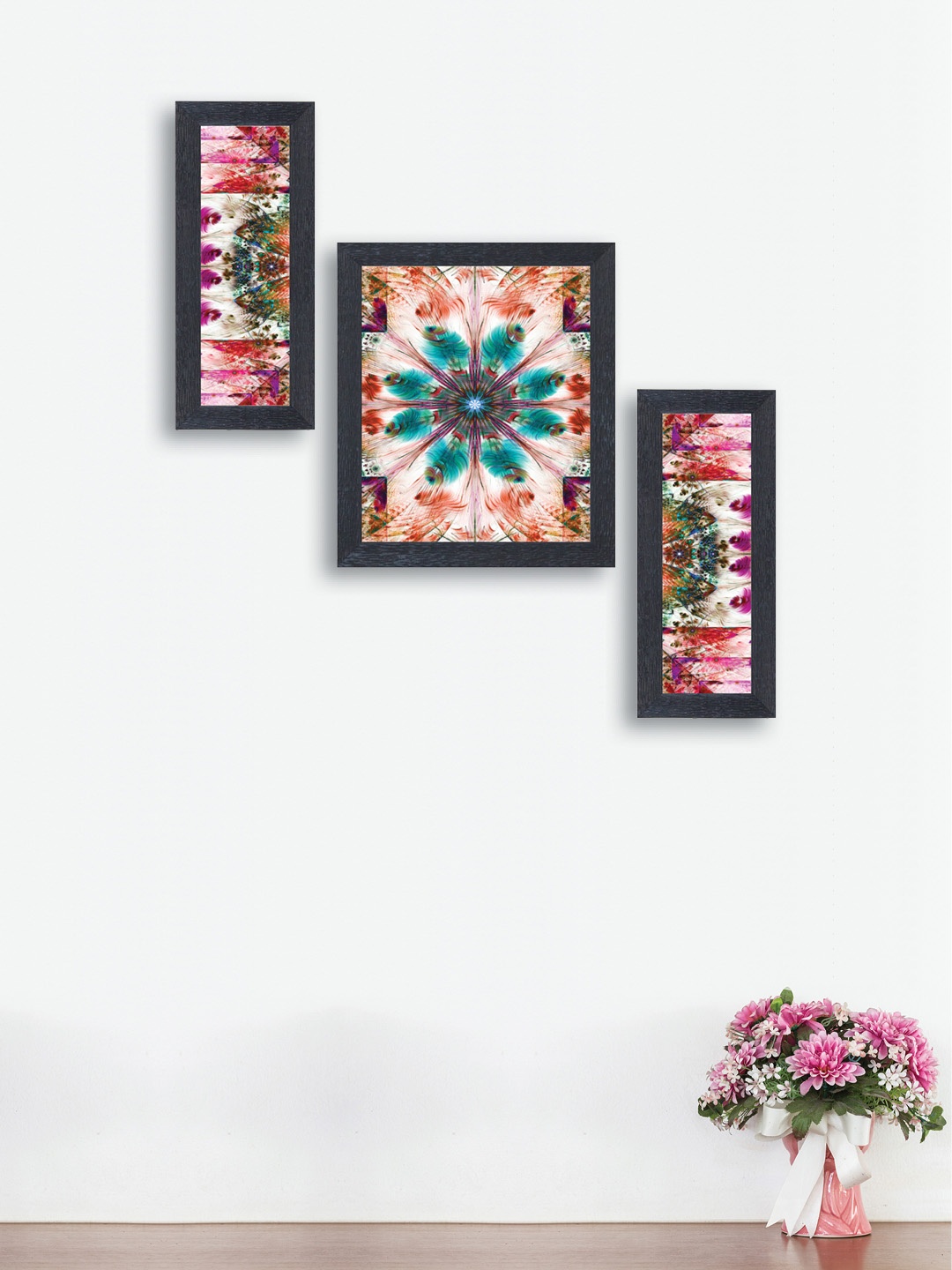 

nest ART Set of 3 Multicoloured Abstract Wall Art, Multi