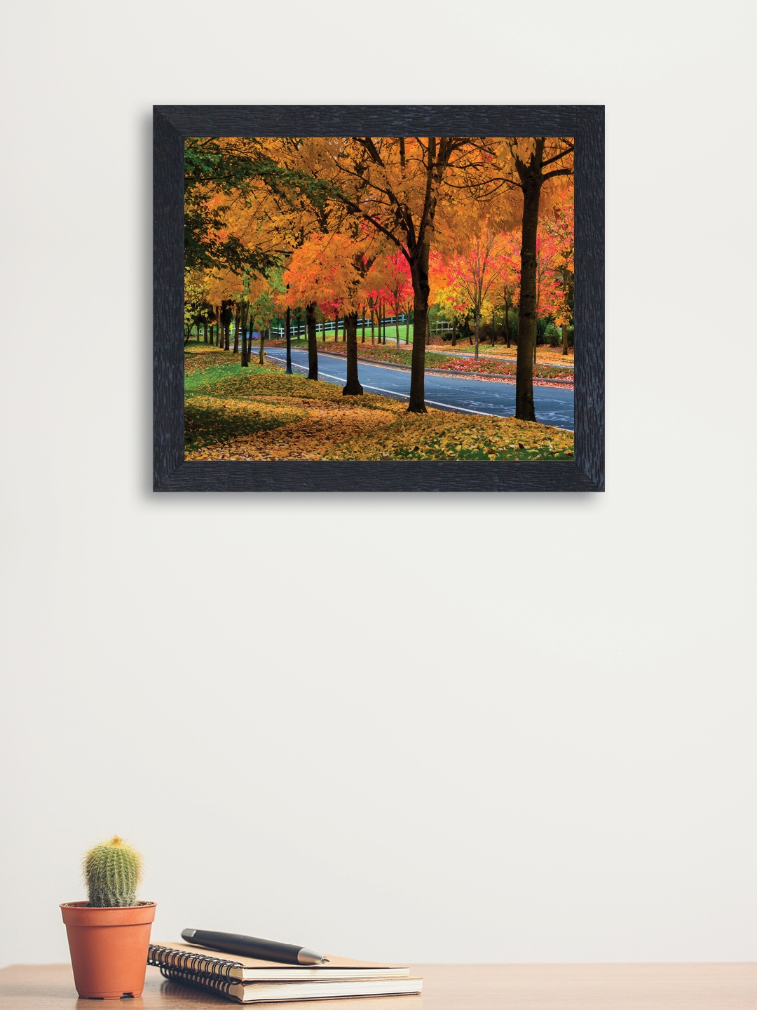 

nest ART Multicoloured Synthetic Wood Road In Jungle Wall Art, Multi