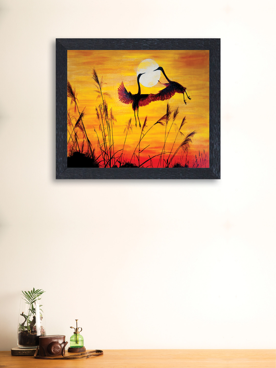 

nest ART Yellow Synthetic Wood Birds Wall Art