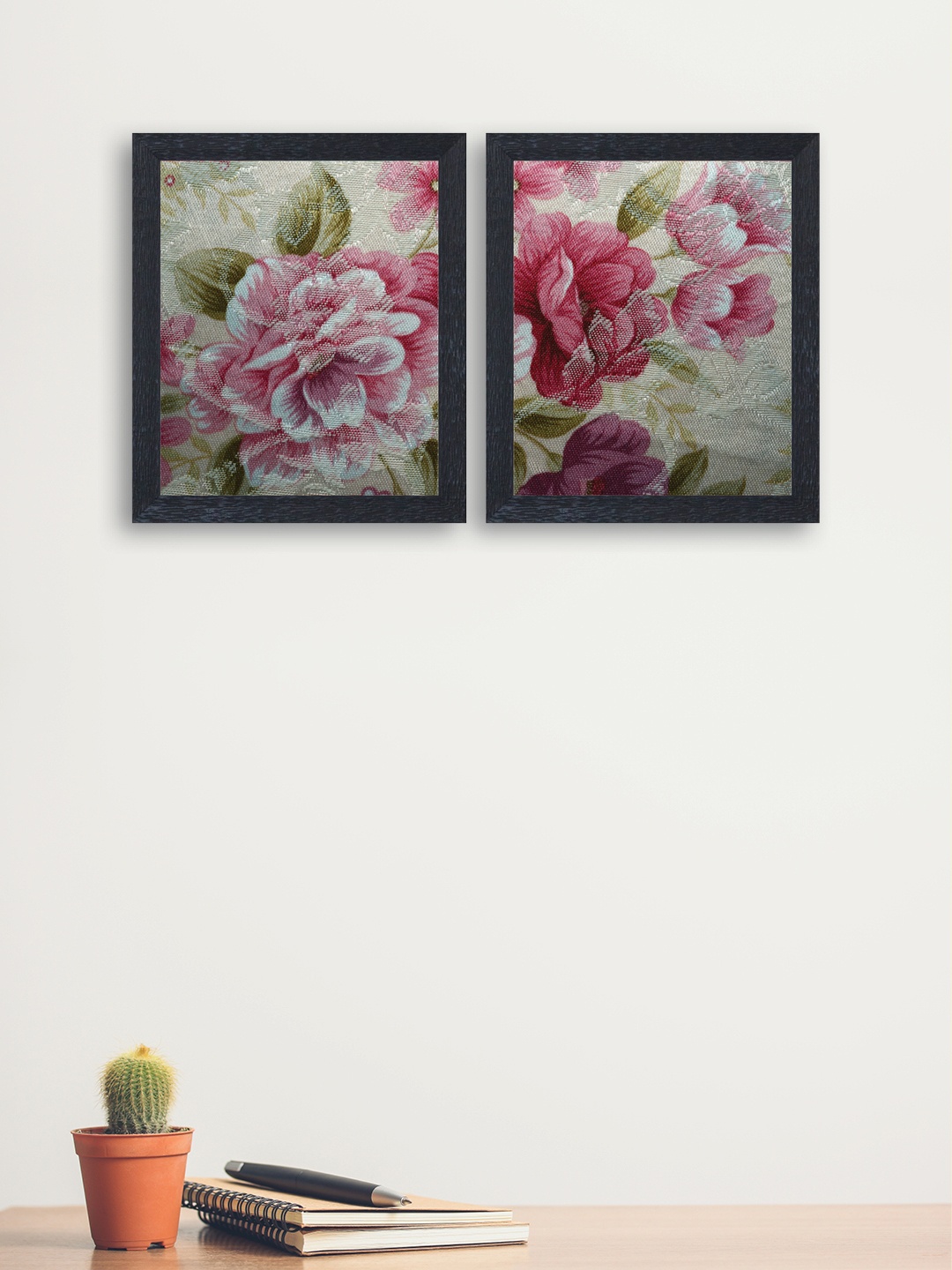 

nest ART Set of 2 Multicoloured Synthetic Wood Flowers Hand-Painted Wall Arts, Multi