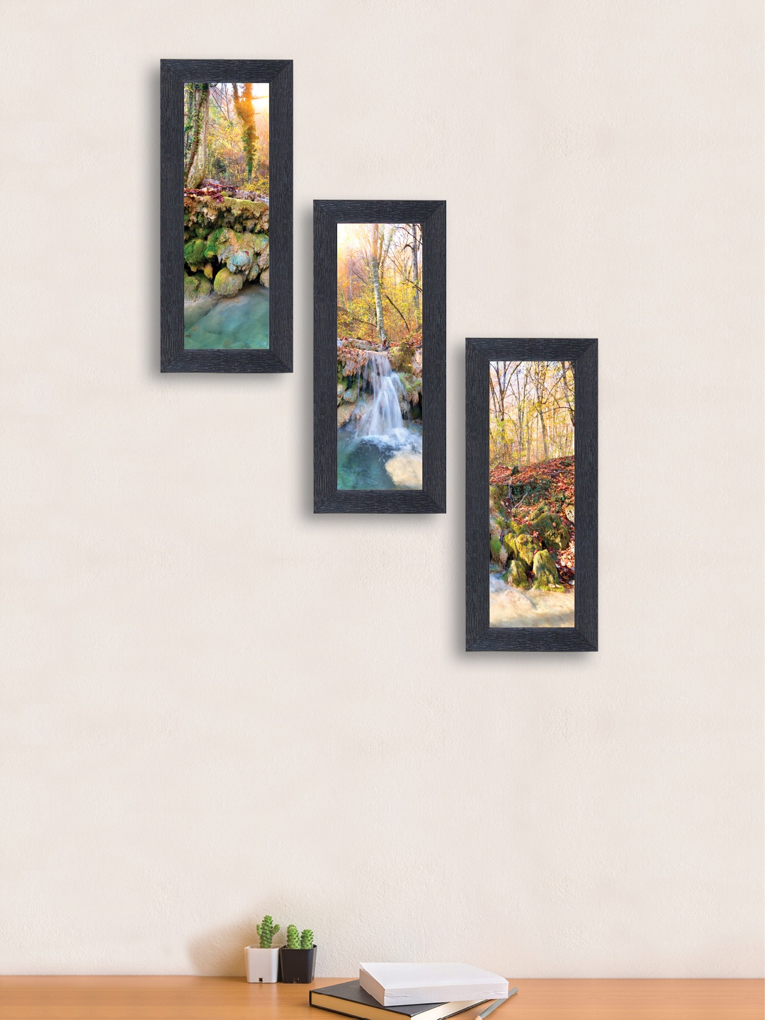 

nest ART Set of 3 Multicoloured Abstract Hand-Painted Wall Arts, Multi