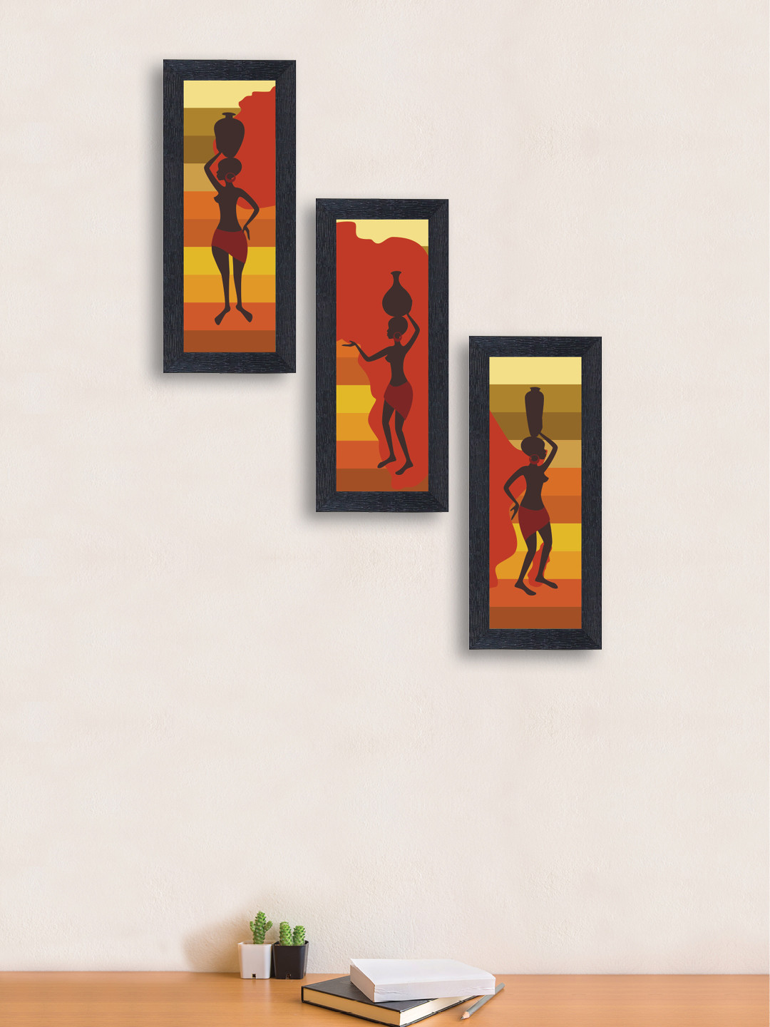 

nest ART Set of 3 Multicoloured Abstract Wall Art, Multi
