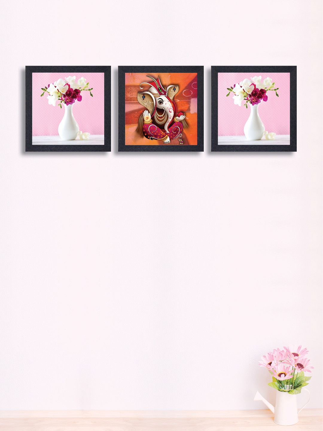 

nest ART Set of 3 Multicoloured Lord Ganesha Wall Art, Multi