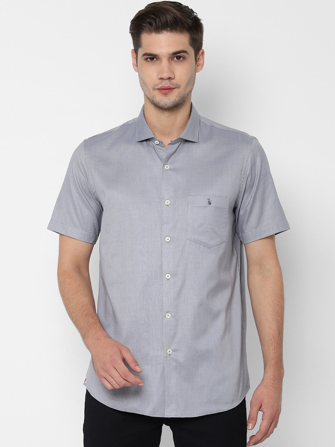 

SIMON CARTER LONDON Men Grey Regular Fit Self Design Casual Shirt