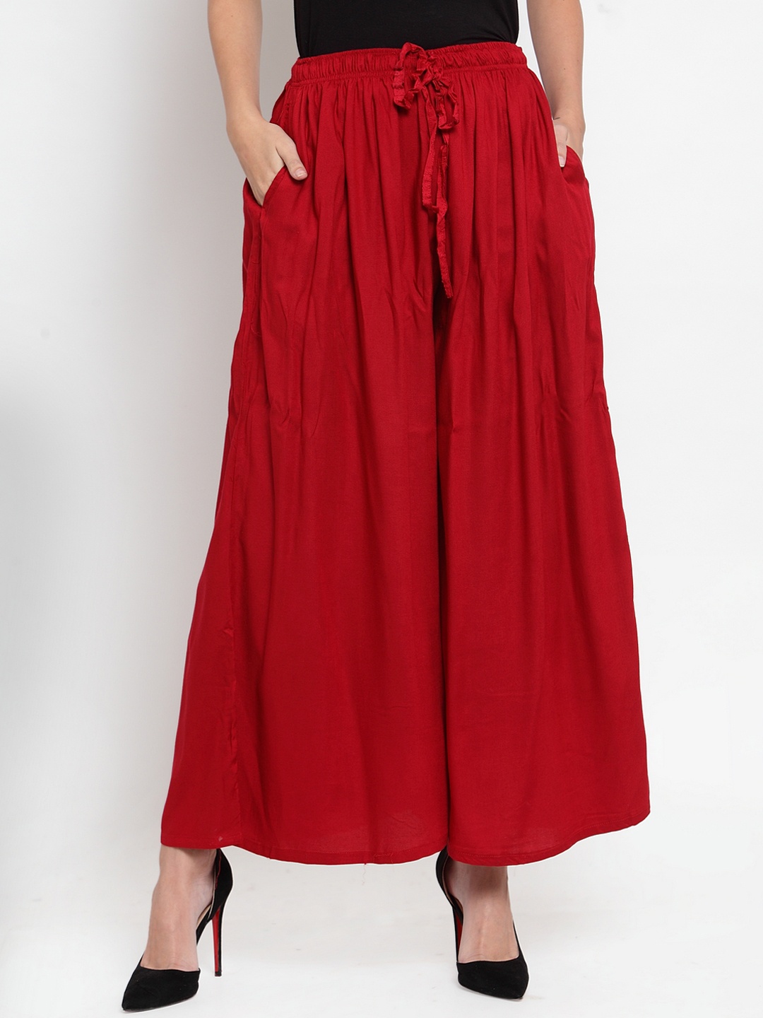 

Clora Creation Women Maroon Solid Flared Palazzos