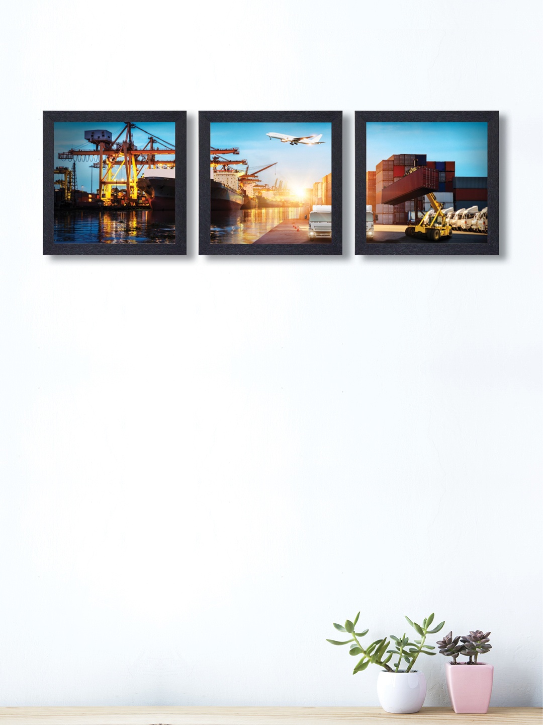 nest ART Set of 3 Multicoloured Abstract Wall Arts, Multi