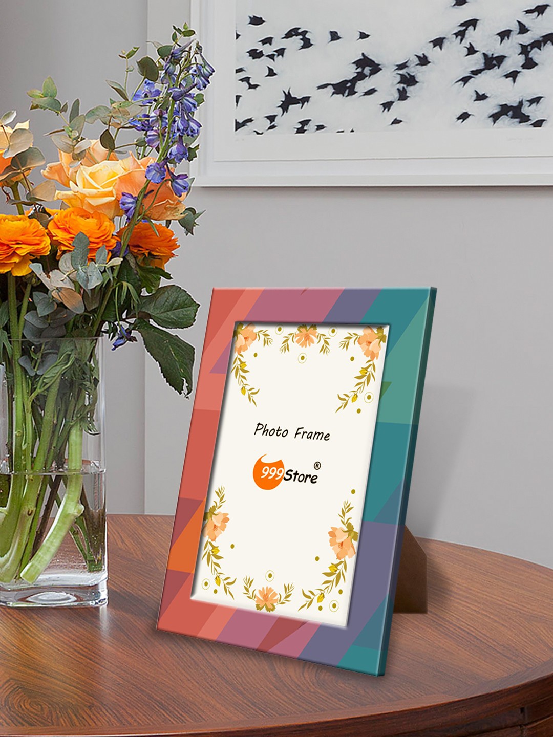 

999Store Multicoloured Abstract Printed Photo Frame, Multi