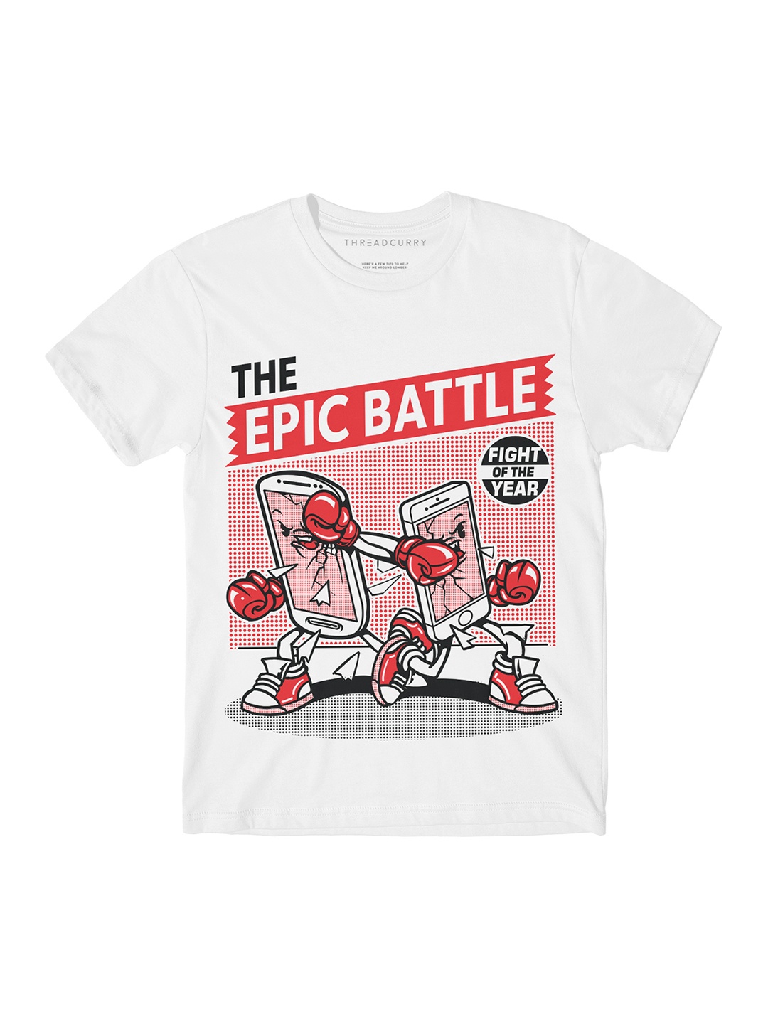 

THREADCURRY Boys White Epic OS Battle Printed Round Neck T-shirt