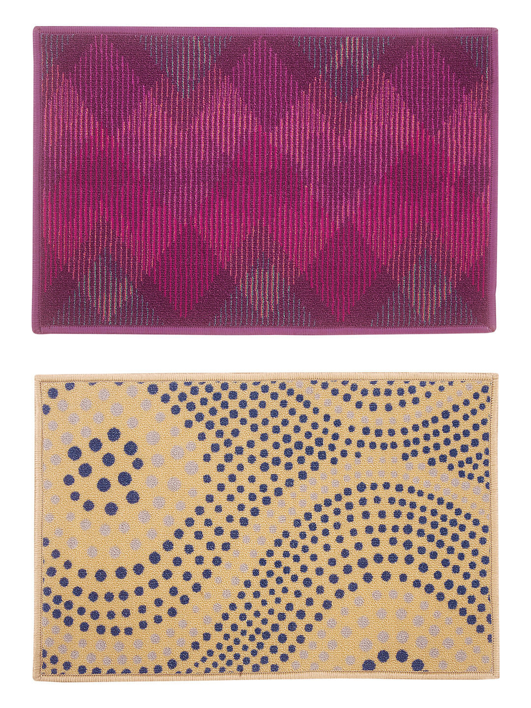 

BIANCA Set of 2 Patterned Anti-Skid Doormats, Magenta