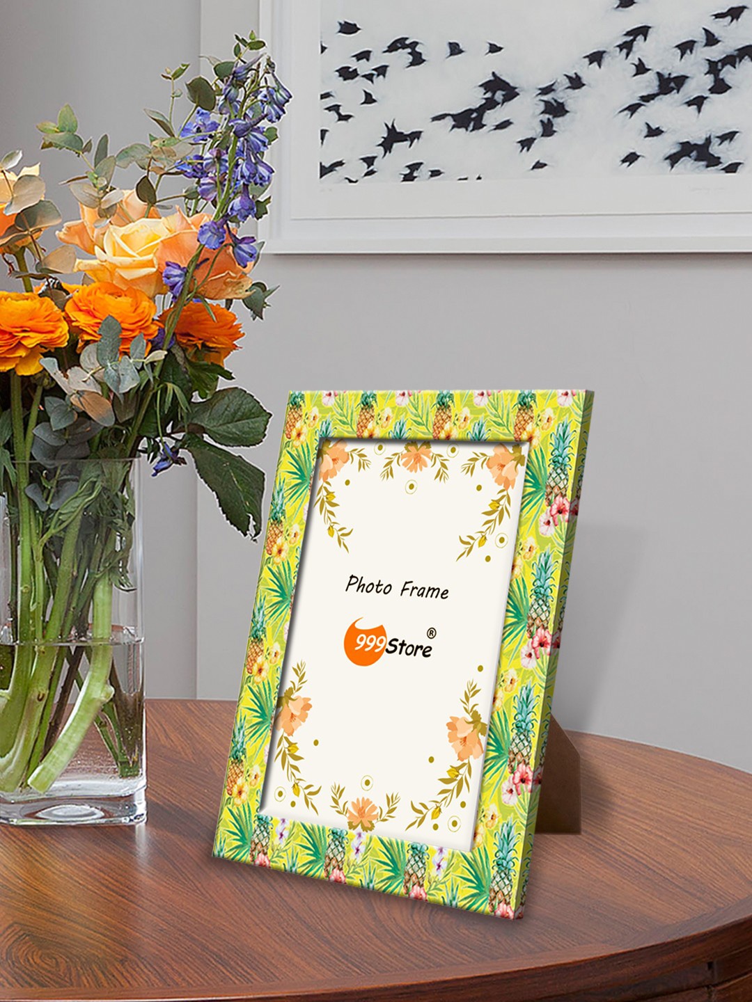999Store Green & Yellow Printed Photo Frame