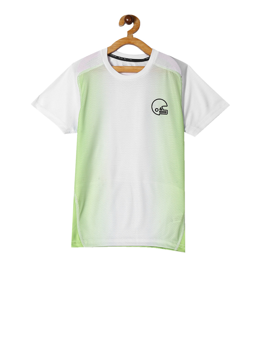 

Cherokee Boys White & Green Self Design Ombre Dye Active T-shirt