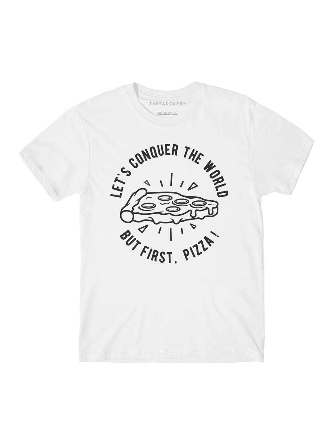 

THREADCURRY Boys White Printed Round Neck T-shirt