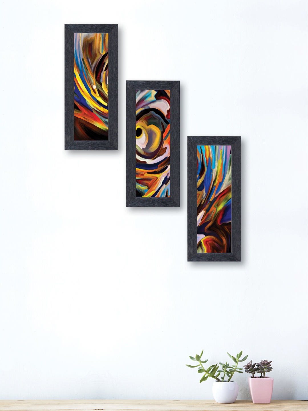 

nest ART Set of 3 Multicoloured Abstract Wall Arts, Multi