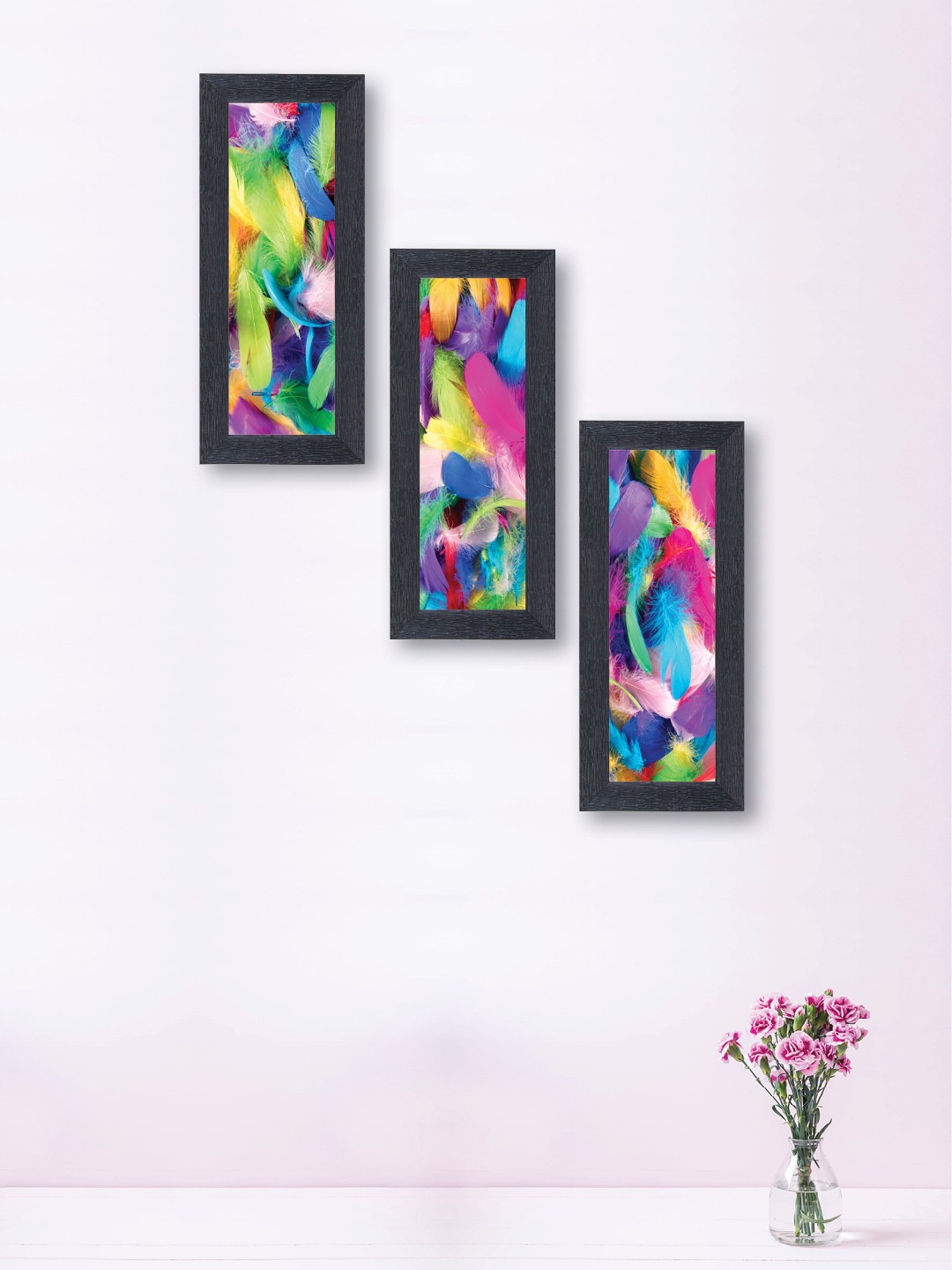 

nest ART Set of 3 Multicoloured Abstract Hand-Painted Wall Arts, Multi
