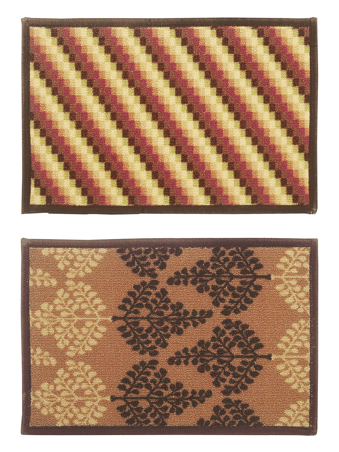 

BIANCA Set of 2 Patterned Anti-Skid Doormats, Beige