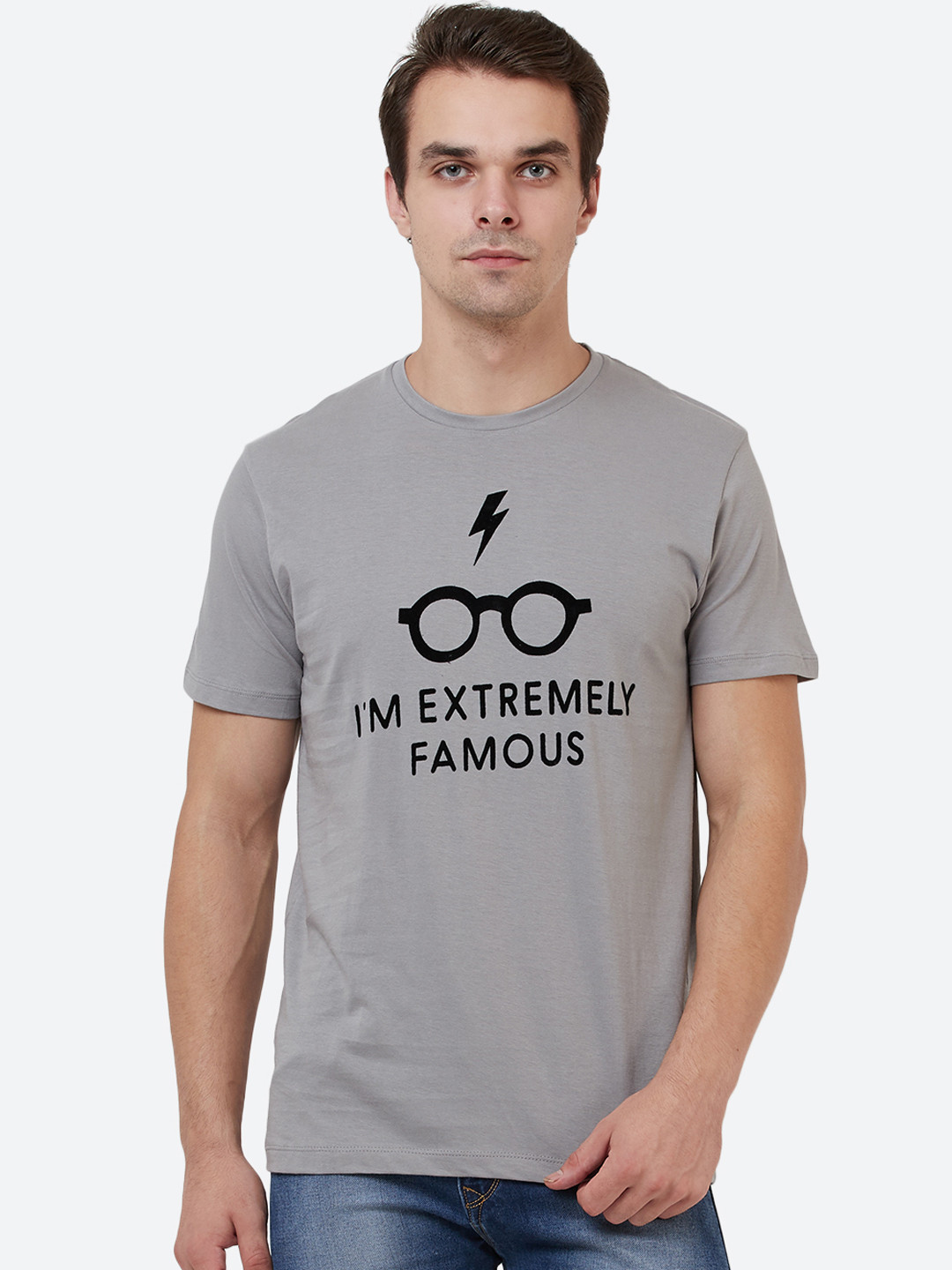 

Free Authority Men Grey Harry Potter Printed T-shirt