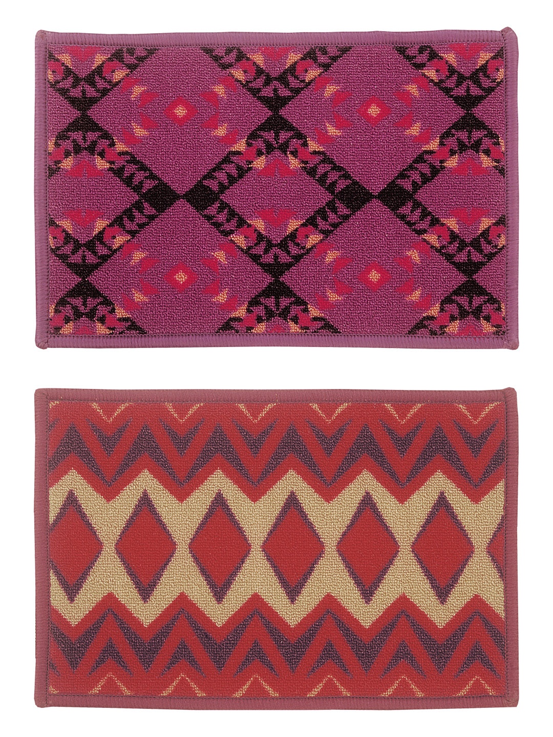 

BIANCA Set of 2 Patterned Anti-Skid Doormats, Pink
