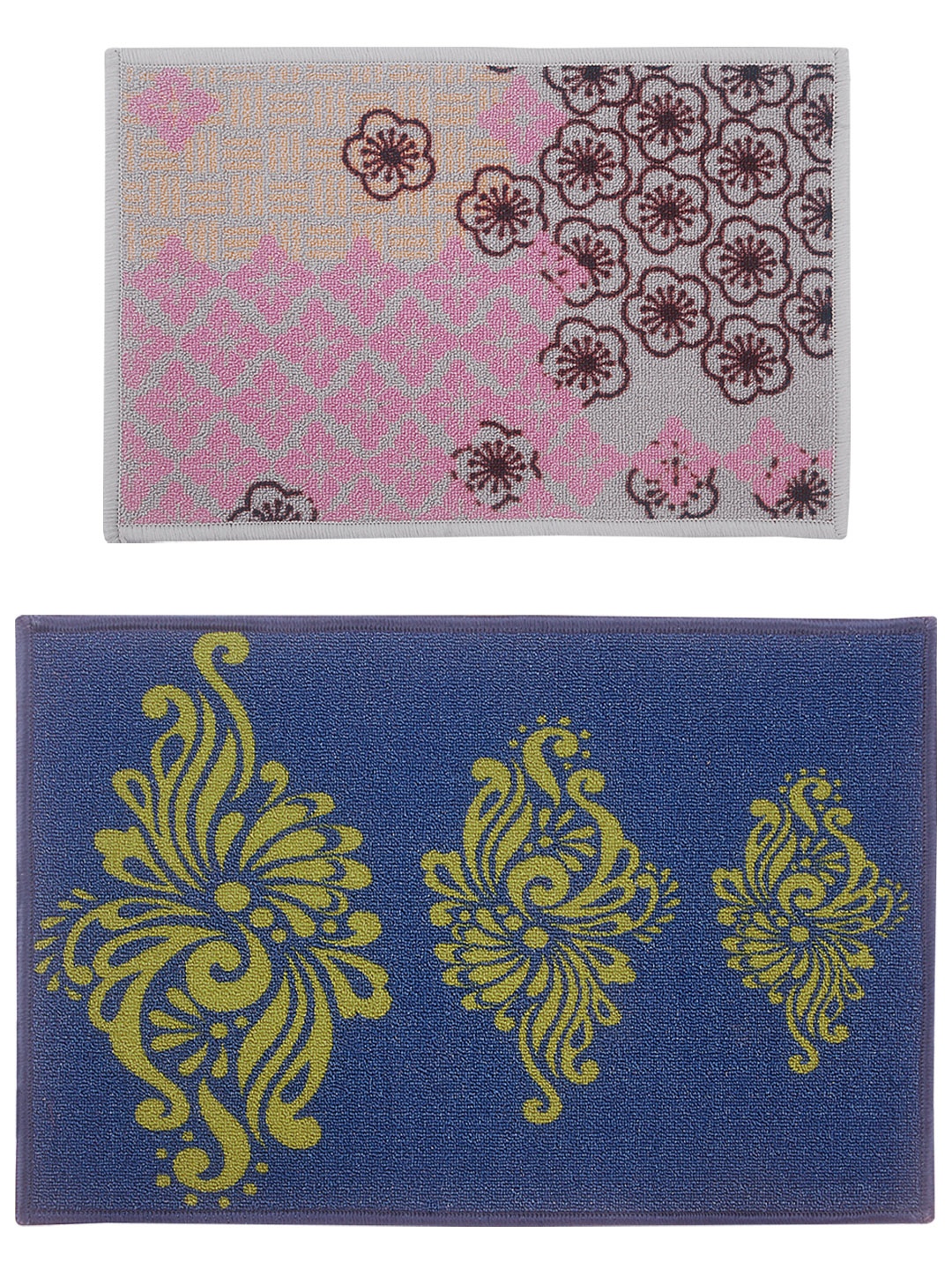 

BIANCA Set of 2 Patterned Anti-Skid Doormats, Pink